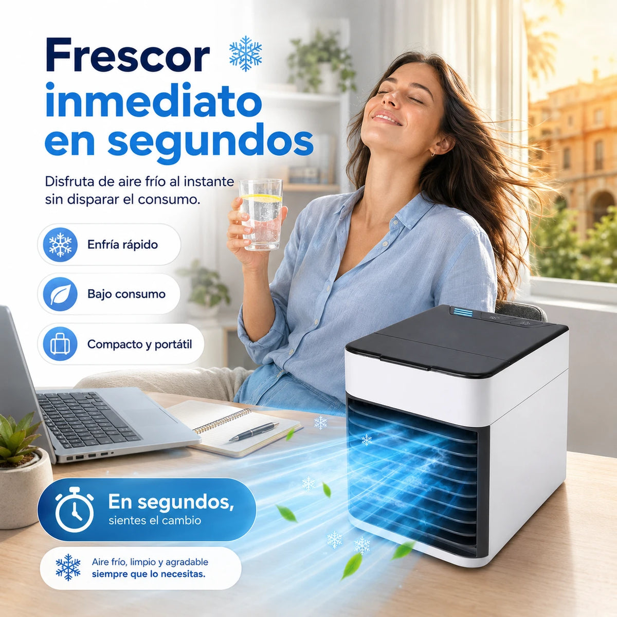 Mini Enfriador de Aire Portátil - Refresca y Purifica tu Espacio - Imagen 6